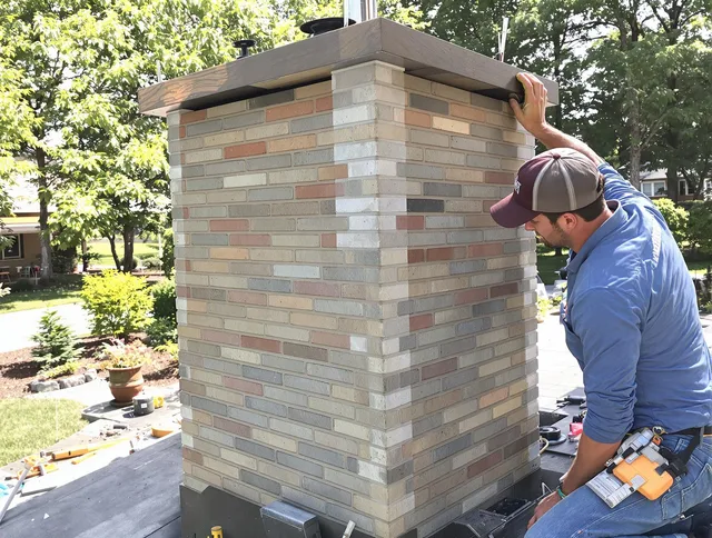 Euclid Chimney Sweep completing a modern chimney remodel in Euclid, OH