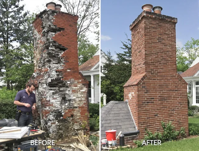 Euclid Chimney Sweep performing a full chimney restoration in Euclid, OH