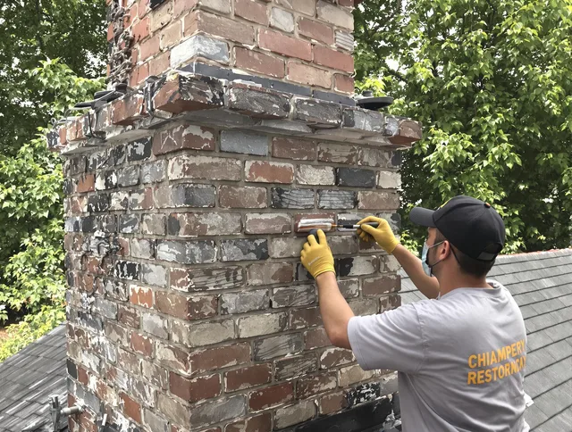 In-progress chimney restoration by Euclid Chimney Sweep in Euclid, OH