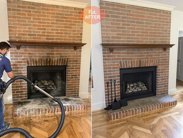 Euclid Chimney Sweep carefully sanitizing a fireplace in Euclid, OH
