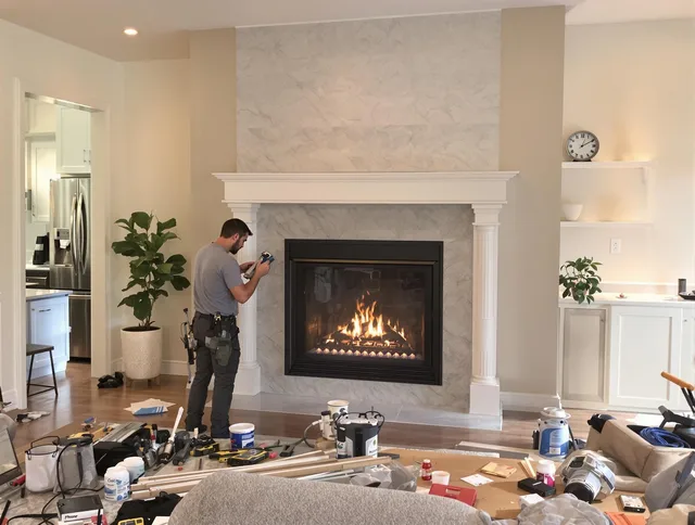 Newly installed fireplace by Euclid Chimney Sweep in Euclid, OH